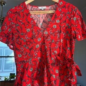 NSR Red Floral Blouse